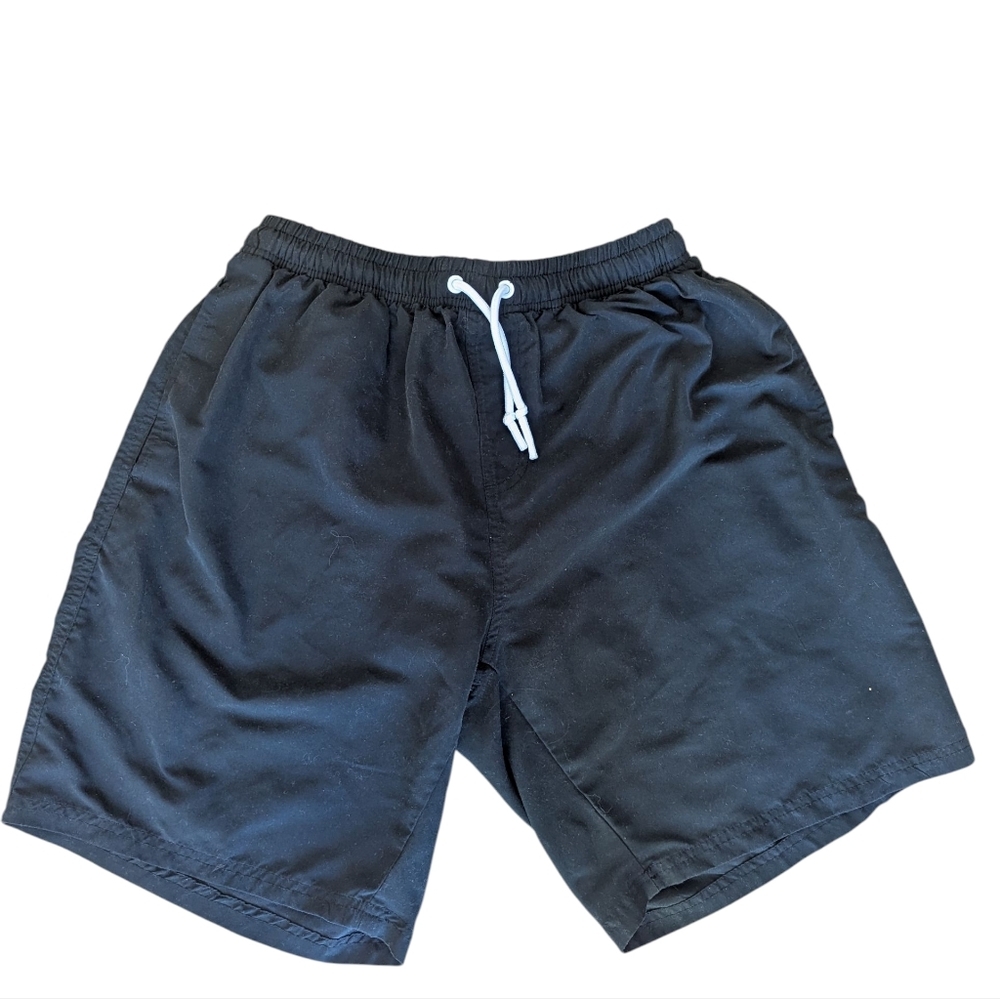 2/$15 Men's Black And White Casual Swim Suit Shorts/ Trucks- Size Medium